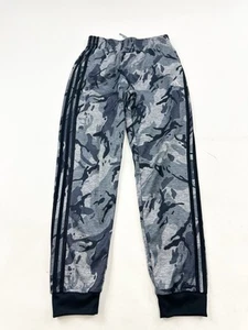 Adidas Pants Boys L Large 14/16 Dark Grey Camouflage Camo Warm Up Jogger Track - Picture 1 of 8