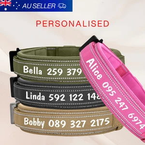 Personalised Tactical Dog Collar Reflective Durable Strong Buckle Adjustable - Picture 1 of 10