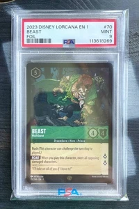 2023 Disney LORCANA EN 1 FIRST CHAPTER - BEAST (Foil Legendary) #70 - PSA MINT 9 - Picture 1 of 2