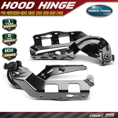 Par de soportes de bisagra de capó delantero para Mercedes-Benz W205 C300 2015-2021 C400 C43 AMG Foto 1 de 4