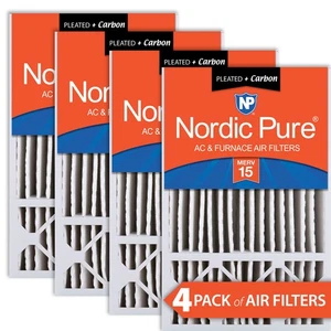 16x25x5 (4 3/8) Honeywell Replacement Air Filters MERV 15 Plus Carbon 4 Pack - Picture 1 of 7