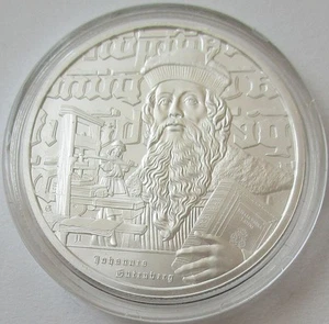 Niue 2 Dollars 2024 Icons of Inspiration Johannes Gutenberg 1 Oz Silber - Picture 1 of 2