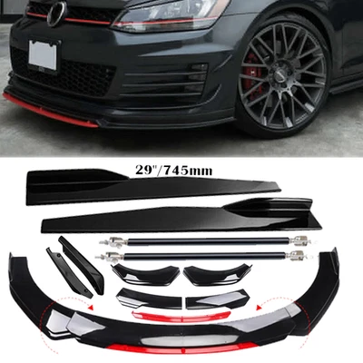 For Volkswagen  Front Bumper Lip Spoiler Splitter Body Kit Side Skirt Rear Foto 1 de 4