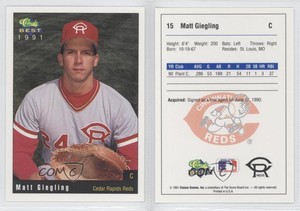 1991 Classic Best Cedar Rapids Reds Matthew Giegling #15