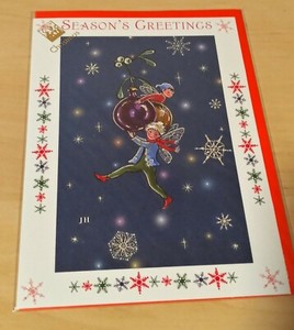 Jean and Ron Henry "Mistletoe Elves" Christmas Card New Sealed Plastic 1985-2003