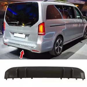 Matte Black Fits 15-18 Benz W447 Vito Metris A Rear Bumper Diffuser Trim + Fins - Picture 1 of 4