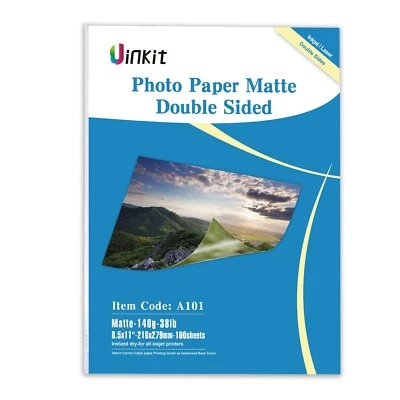 Uinkit 100 Sheets Thin Matte Presentation Paper Photo Double Sided 8.5x11 38l... - Image 1 of 4