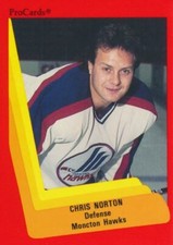 1990-91 ProCards AHL/IHL #252 CHRIS NORTON - Moncton Hawks
