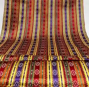 Luxurious Satin Traditional Ethnic Patterned Kutnu Fabric By 2 Meters. - Picture 1 of 7