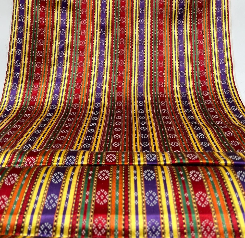 Luxurious Satin Traditional Ethnic Patterned Kutnu Fabric By 2 Meters. - Image 1 of 4