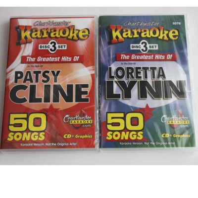 KARAOKE CHARTBUSTER COUNTRY CD+G 6 DISCS PATSY CLINE & LORETTA LYNN  NEW in case - Image 1 of 3