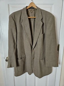 Vintage Emporio Armani Mens 54 Brown Herringbone Virgin Wool Sport Coat Blazer  - Picture 1 of 16