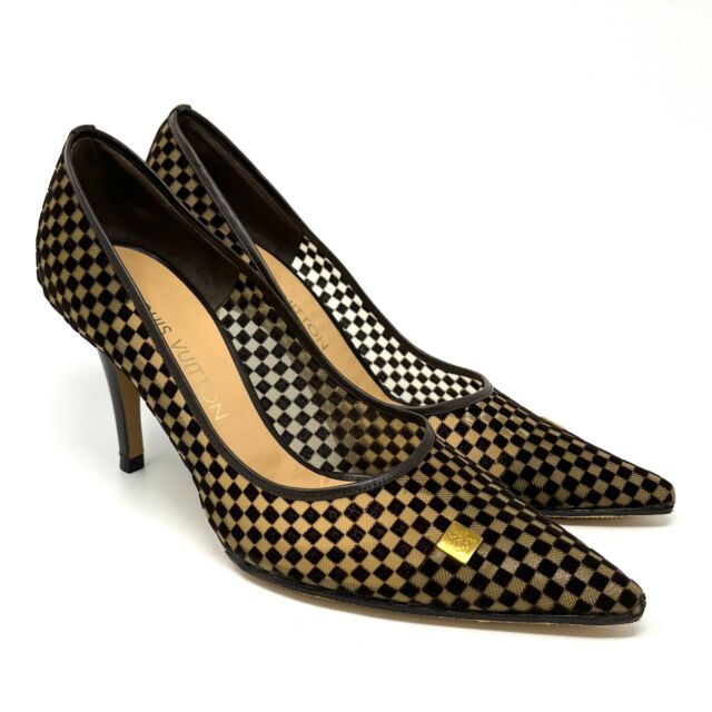 Louis Vuitton Cream, Black and Gold Leather Sculpted Stiletto Heel Pum – I  MISS YOU VINTAGE