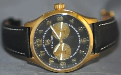 S. Coifman Men's Black Dial Black Genuine Leather Watch SC0317 - Image 1 of 4