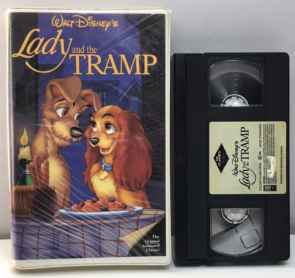 Lady and the Tramp VHS Disney Video Tape Black Diamond Classics VTG Clamshell - Image 1 of 4