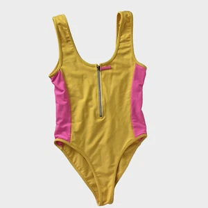 Lovers & Friends XS One Piece Sexy Swimsuit Zippy Neon yellow pink - Picture 1 of 7