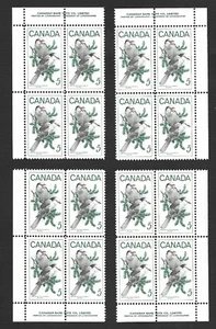 CANADA SC# 478 WILD LIFE GRAY JAYS, 5c. 4 CORNER INSCRIPTION SET, MNH - Picture 1 of 1
