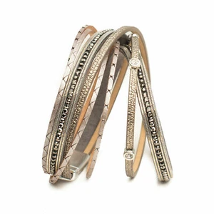 Wickelarmband mit Strass-Beads Armband mit 3 Strängen Muster Magnetarmband neu - Bild 1 von 12