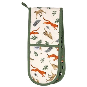 Dexam Ofenhandschuhe Leopardendruck Design Doppelpolsterung Creme 100 % Baumwolle Küche - Bild 1 von 1