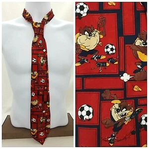 Corbata de fútbol Tasmanian Devil para hombre Looney Tunes 1998 vintage deportiva roja - Imagen 1 de 13