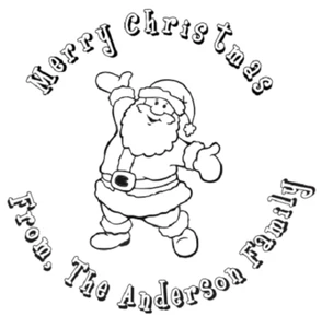 Individueller Weihnachtsmann Gummistempel rund selbstfärbend Frohe Weihnachten Stempel - Bild 1 von 3