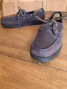 Timberland Marrón Nubuck Barco Zapatos Ojales Latón 10.5 M - Imagen 1 de 10