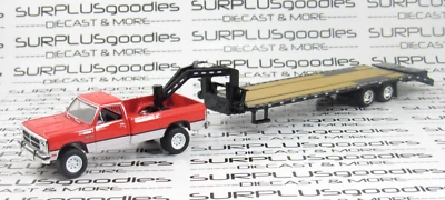 Greenlight Red & White 1991 DODGE RAM Power Ram 250 Pickup w/Gooseneck Trailer - Image 1 of 4