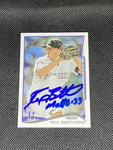 Rex Brothers Colorado Rockies Signed Auto 2014 Topps Card #282 ~ COA - Picture 1 of 3