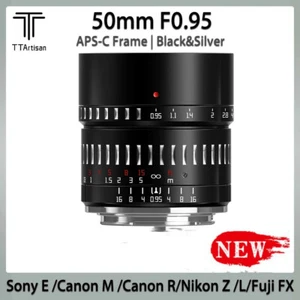 TTArtisan 50mm F0.95 APS-C MF Portrait Lens for Canon Nikon Sony Fuji Leica M43 - Picture 1 of 10