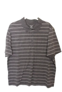 George Shirt, Men's Size XL 46-48, Gray White, Striped, Polo, Short Sleeve - Picture 1 of 3