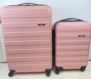 Travelers Club Austin Collection 2pc Luggage Set, Pink, Large 26” / Carry-On 20” - Picture 1 of 7