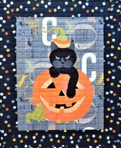 Tessuto Feline Drive GATTO O LANTERNA Halloween Trouble & Boo disegni SOLO MODELLO - Foto 1 di 7