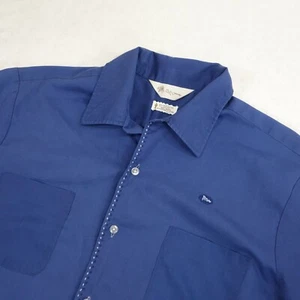 Camisa De Colección Mr California Para Hombre Grande Azul Abotonada Años 60 70 De Colección DEFECTUOSA - Imagen 1 de 12