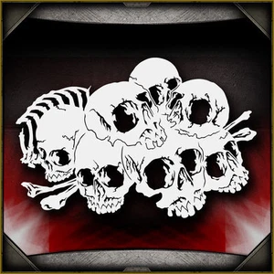 Skull Background 22 - Airbrush Stencil Template Airsick - Picture 1 of 1