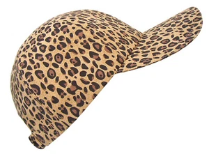 "The Wild Life" - SMALL Brown Black Taupe Leopard Cheetah Print Baseball Cap Hat - Picture 1 of 7