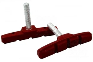 Red Canti Brake Pads Deore Acera Altus Tourney Nexave, 70mm Cantilever Shoes - Picture 1 of 12