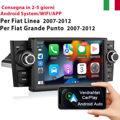 7" Per Fiat Linea Grande Punto 2007-2012 Autoradio Navigation GPS DAB BT WIFI FM - Immagine 1 di 4