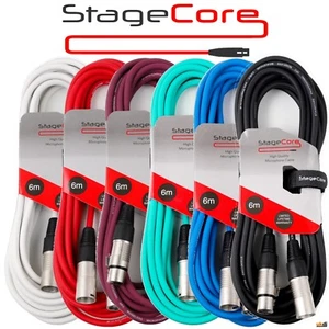 Stagecore 6m High Quality Male - Female Balanced XLR Microphone Cables Mic Lead - Picture 1 of 7