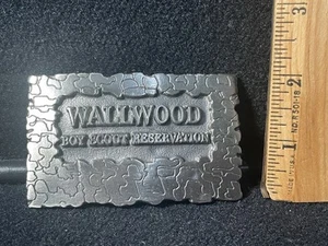 RARA FIBBIA CINTURA VINTAGE WALLWOOD RESERVATION Boy Scout Camp BSA Florida - Foto 1 di 7