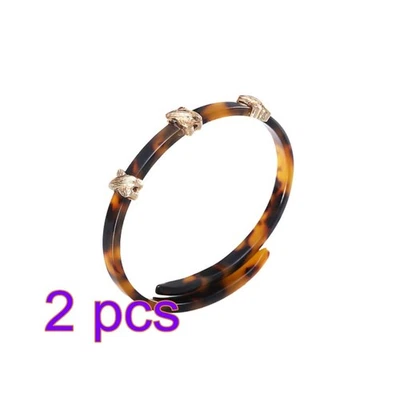  2 Pack Klobige Armbänder Für Frauen Armreife Modeschmuck Kostümschmuck - Bild 1 von 4