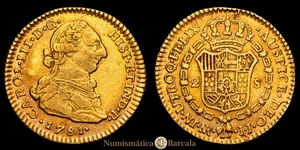 Carlos III (1759-1788). 2 shields. 1781. Santa Fe New Kingdom. J.J. (AC. 1702 - Picture 1 of 3