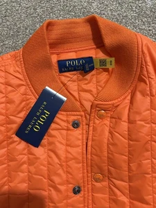 Ralph Lauren Polo  Men’s Bomber Jacket  Filled Orange Water repellent  M New  - Picture 1 of 8