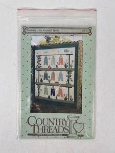 Country Threads Quilt Pattern Washday Overalls Cat Flowers 133 - Picture 1 of 2