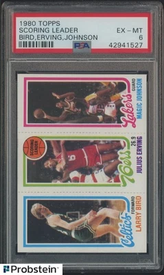 1980 Topps Larry Bird Magic Johnson RC Rookie Julius Erving HOF PSA 6 - Imagem 1 de 2