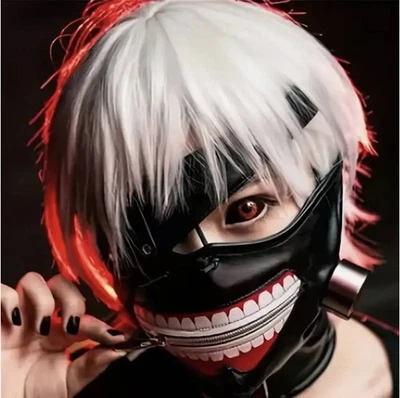 Anime Tokyo Ghoul Ken Kaneki Capucha Máscara Halloween 3D Goma Juegos con disfraces Foto 1 de 2