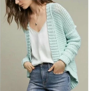 Anthropologie Moth mintgrüne Strickjacke vorne offen Strick Gr. XS - Bild 1 von 4