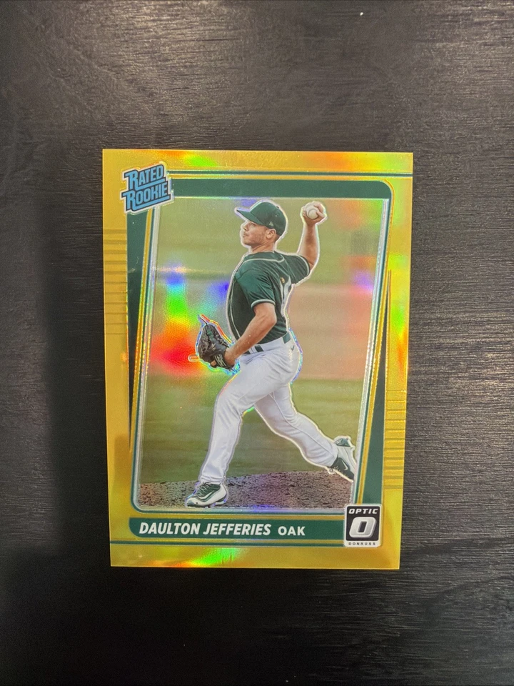 2021 Donruss Optic Daulton Jefferies Gold Prizm RC 06/10 A’s - Image 1 of 2