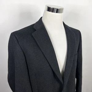 Clairborne 44L Sport Coat Wool Cashmere Blend Dark Gray Two Button Vented - Picture 1 of 8