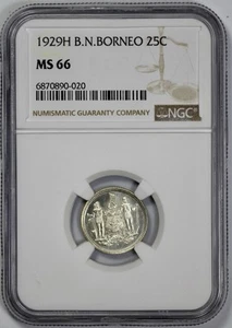 1929-H British North Borneo 25c NGC MS 66 - Picture 1 of 4