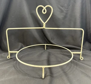 Vintage weiß Metall Kuchen Kühlung Präsentationsständer Herz Bauernhaus Landhaus Bauernhof Deko - Bild 1 von 8